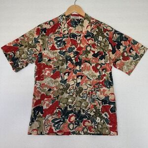 90s Vintage‎ Jaeger Womens Floral Abstract Cotton Short Sleeve Button Shirt M